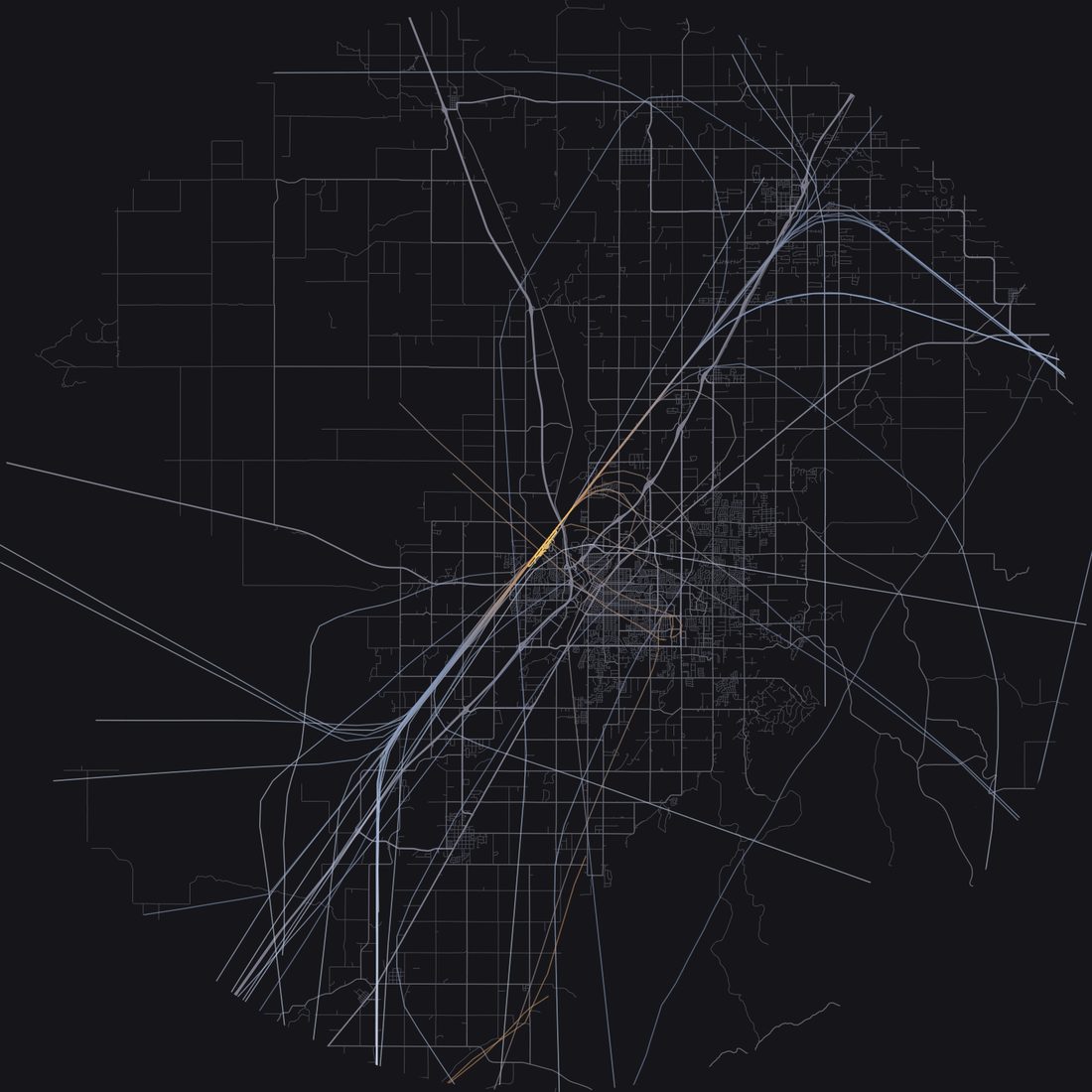 Every aircraft below 15,000 feet within 28 km of Idaho Falls Regional Airport on Wednesday, April 15, 2026, over the street map