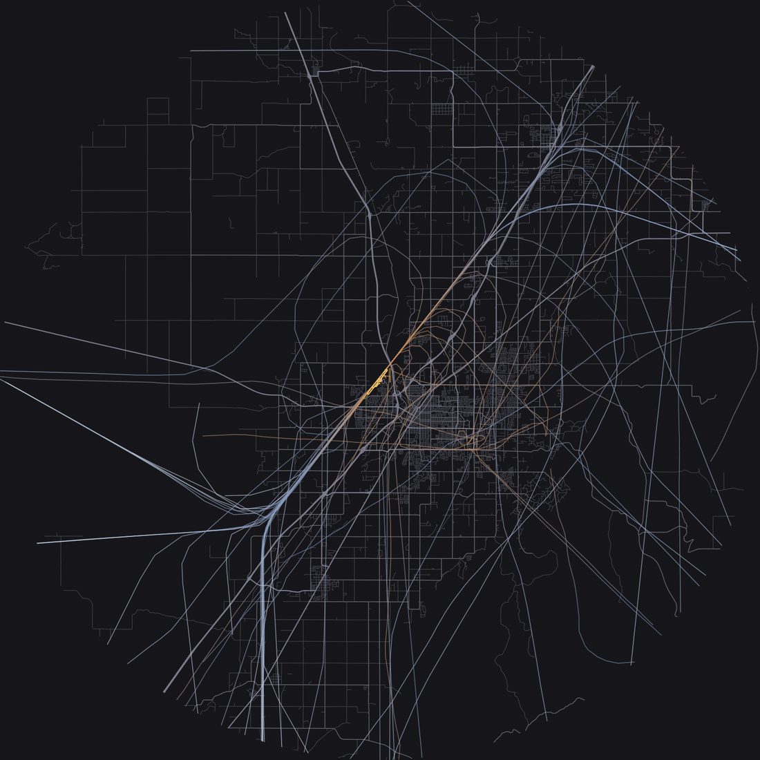 Every aircraft below 15,000 feet within 28 km of Idaho Falls Regional Airport on Thursday, May 14, 2026, over the street map