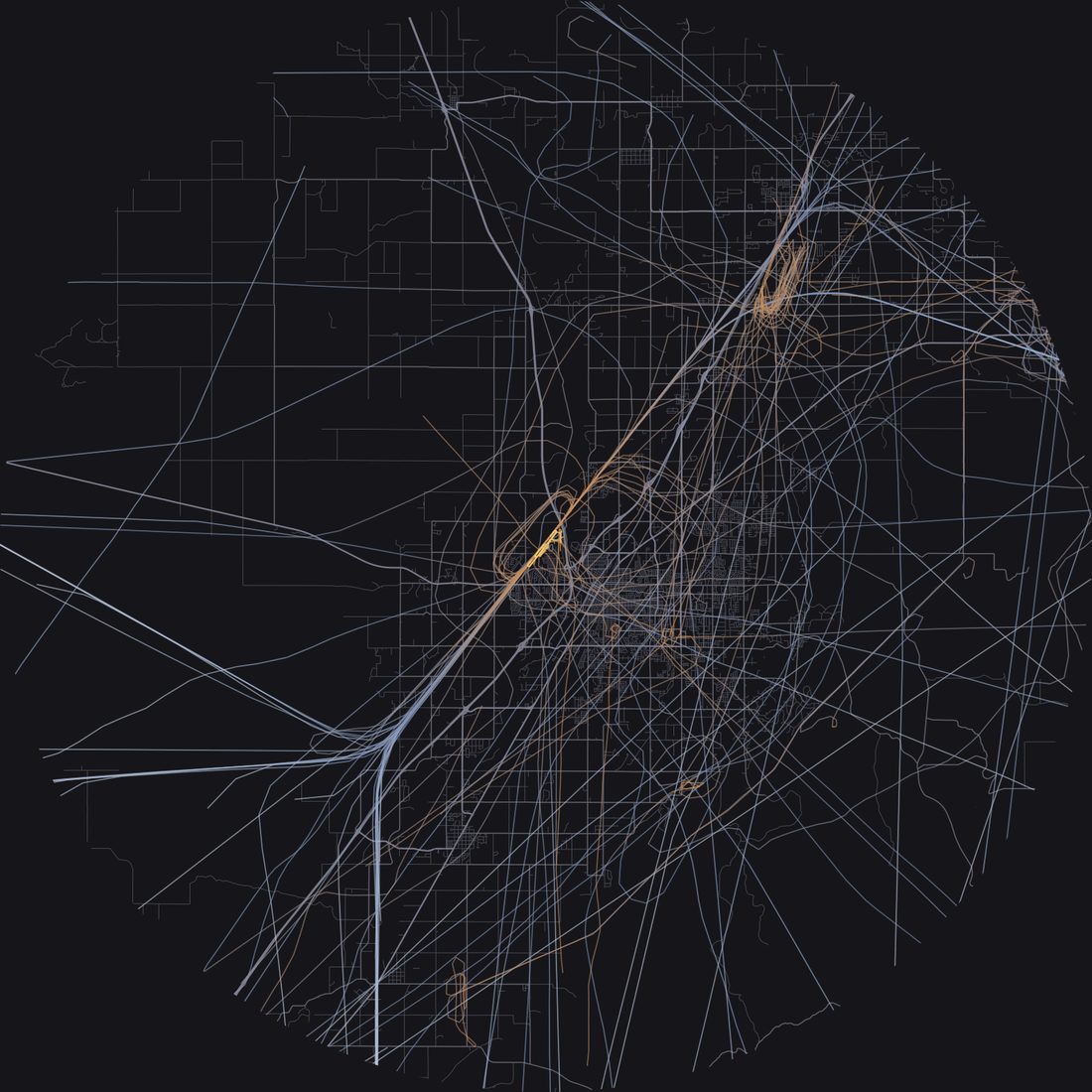 Every aircraft below 15,000 feet within 28 km of Idaho Falls Regional Airport on Wednesday, May 20, 2026, over the street map