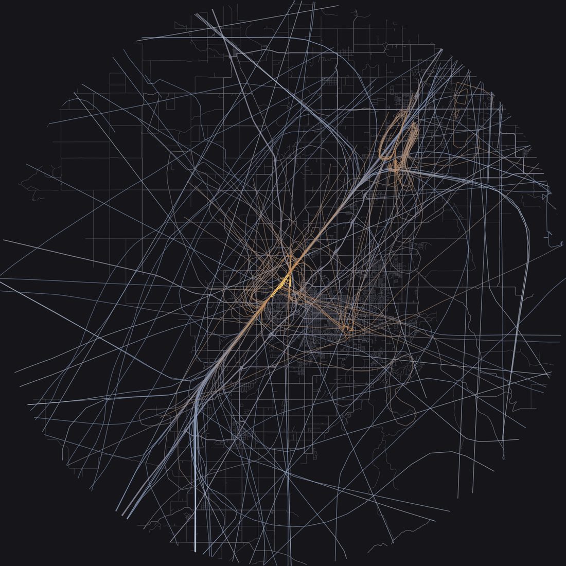 Every aircraft below 15,000 feet within 28 km of Idaho Falls Regional Airport on Friday, May 22, 2026, over the street map