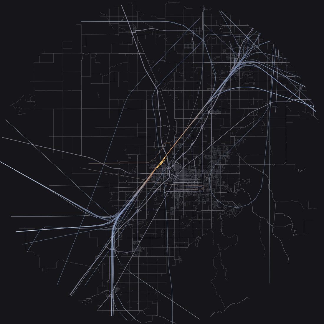 Every aircraft below 15,000 feet within 28 km of Idaho Falls Regional Airport on Saturday, May 30, 2026, over the street map