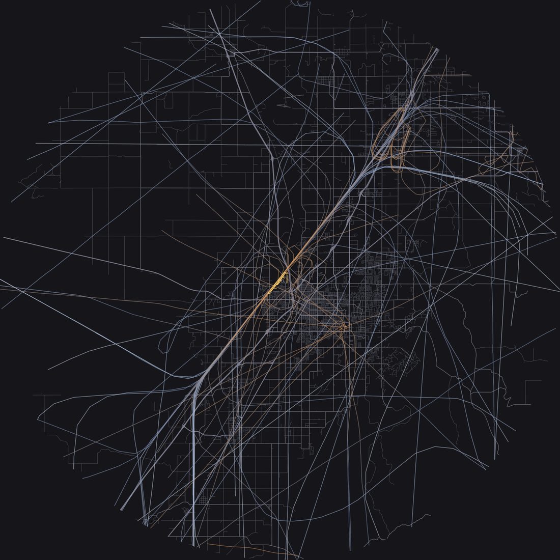 Every aircraft below 15,000 feet within 28 km of Idaho Falls Regional Airport on Monday, June 1, 2026, over the street map
