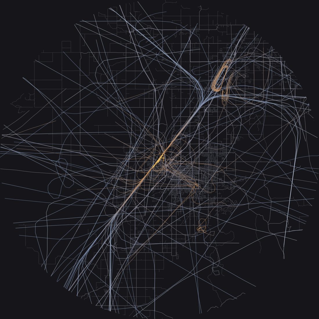 Every aircraft below 15,000 feet within 28 km of Idaho Falls Regional Airport on Wednesday, June 24, 2026, over the street map