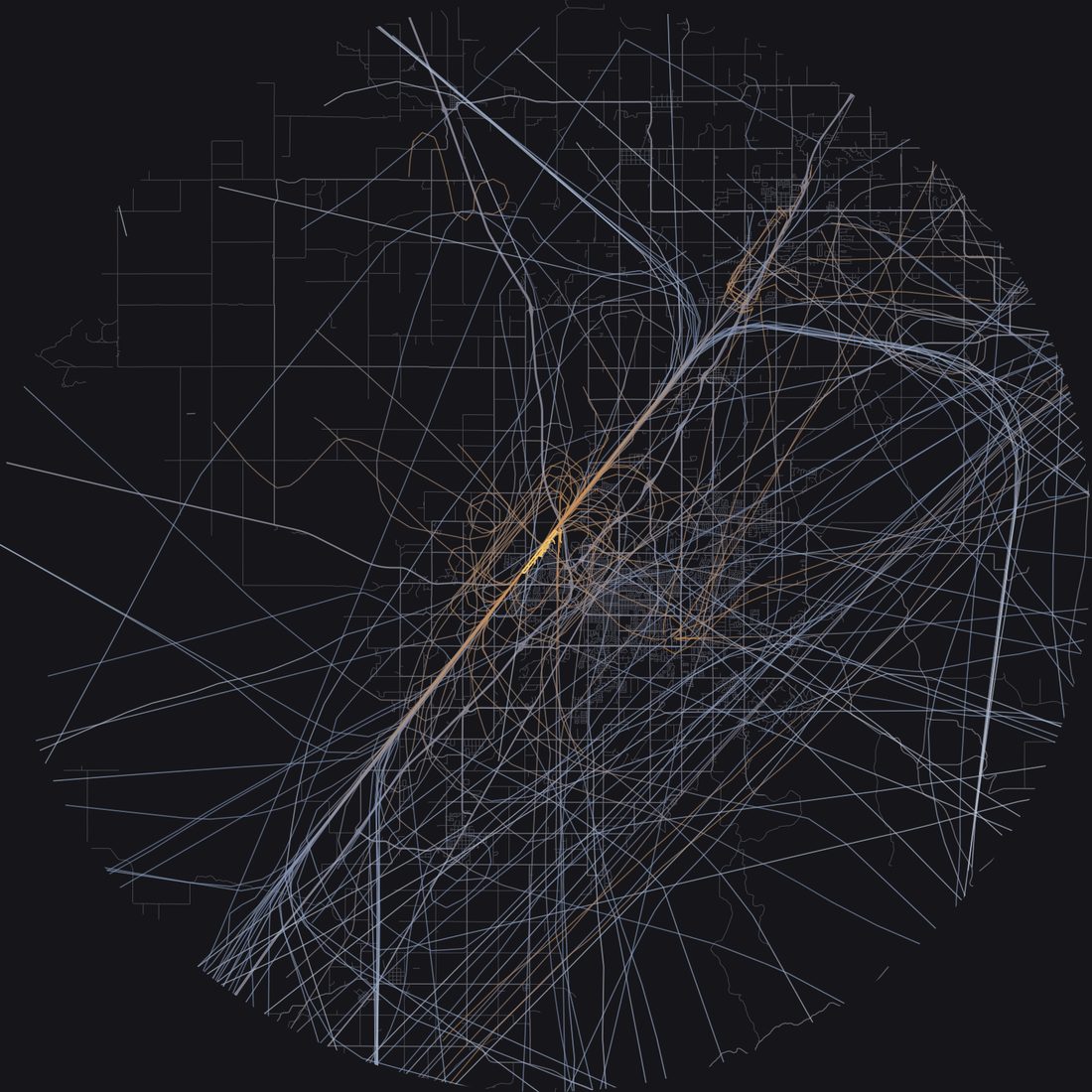 Every aircraft below 15,000 feet within 28 km of Idaho Falls Regional Airport on Friday, July 31, 2026, over the street map