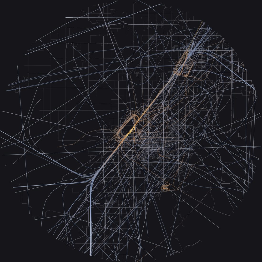 Every aircraft below 15,000 feet within 28 km of Idaho Falls Regional Airport on Wednesday, August 5, 2026, over the street map