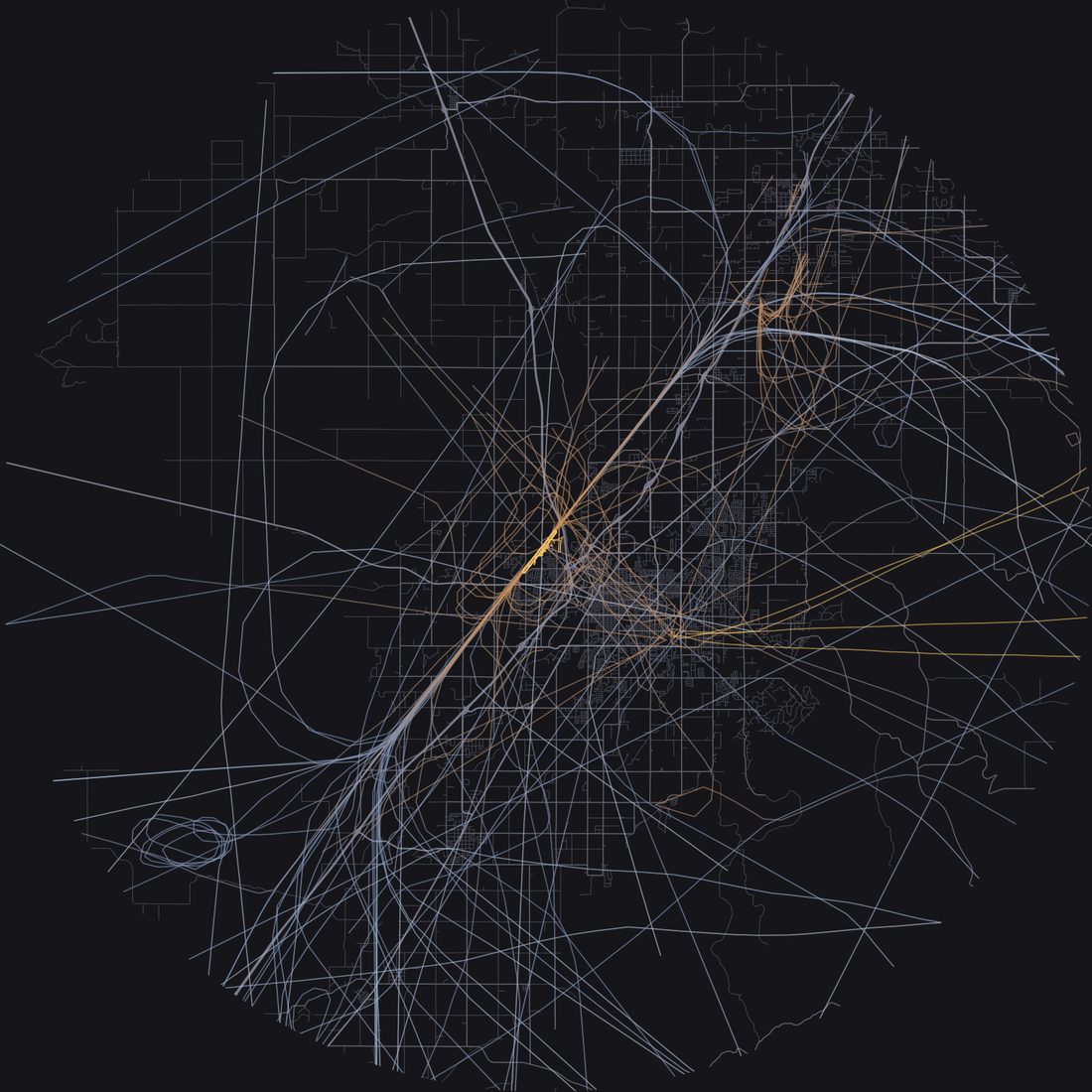 Every aircraft below 15,000 feet within 28 km of Idaho Falls Regional Airport on Saturday, August 22, 2026, over the street map