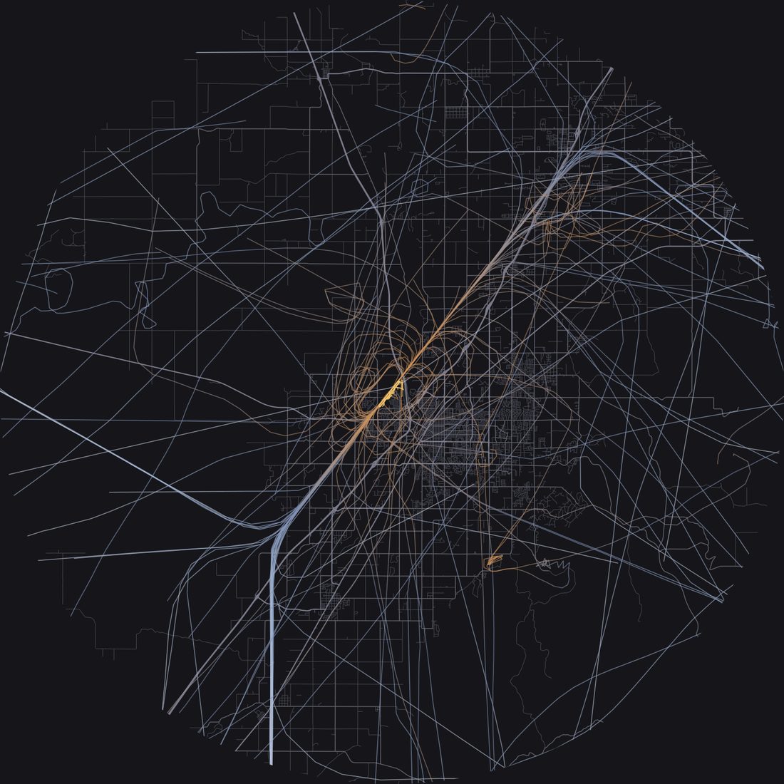 Every aircraft below 15,000 feet within 28 km of Idaho Falls Regional Airport on Wednesday, September 9, 2026, over the street map