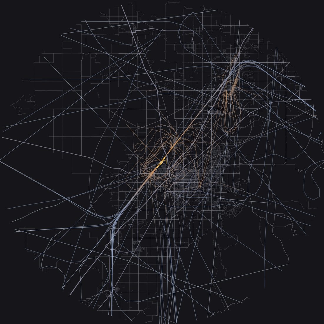 Every aircraft below 15,000 feet within 28 km of Idaho Falls Regional Airport on Thursday, October 1, 2026, over the street map