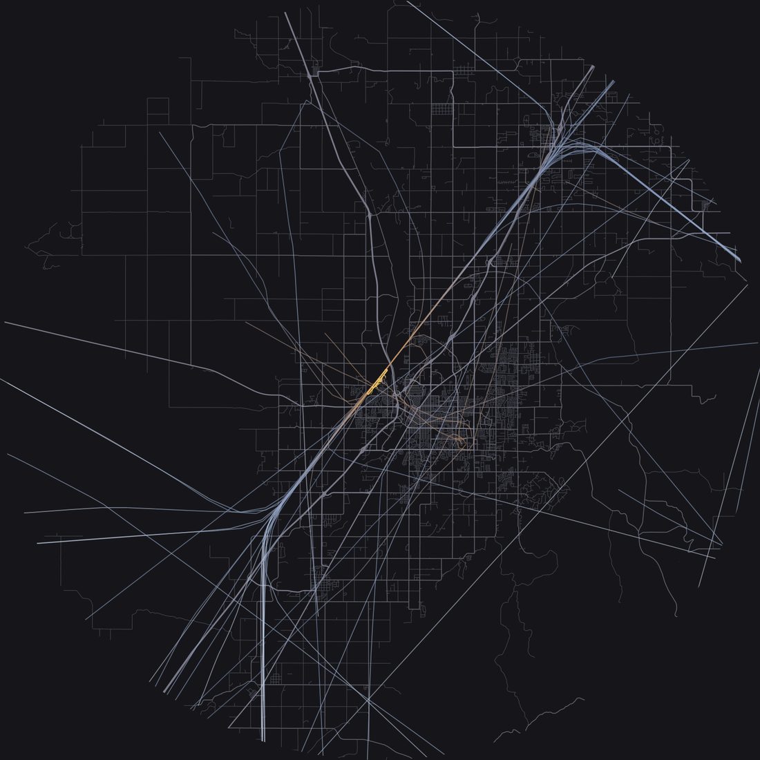 Every aircraft below 15,000 feet within 28 km of Idaho Falls Regional Airport on Saturday, October 10, 2026, over the street map
