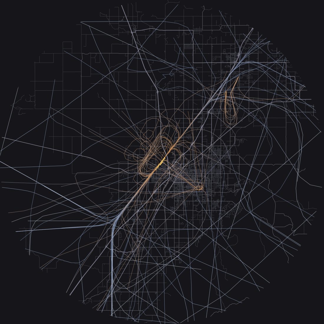 Every aircraft below 15,000 feet within 28 km of Idaho Falls Regional Airport on Wednesday, October 14, 2026, over the street map