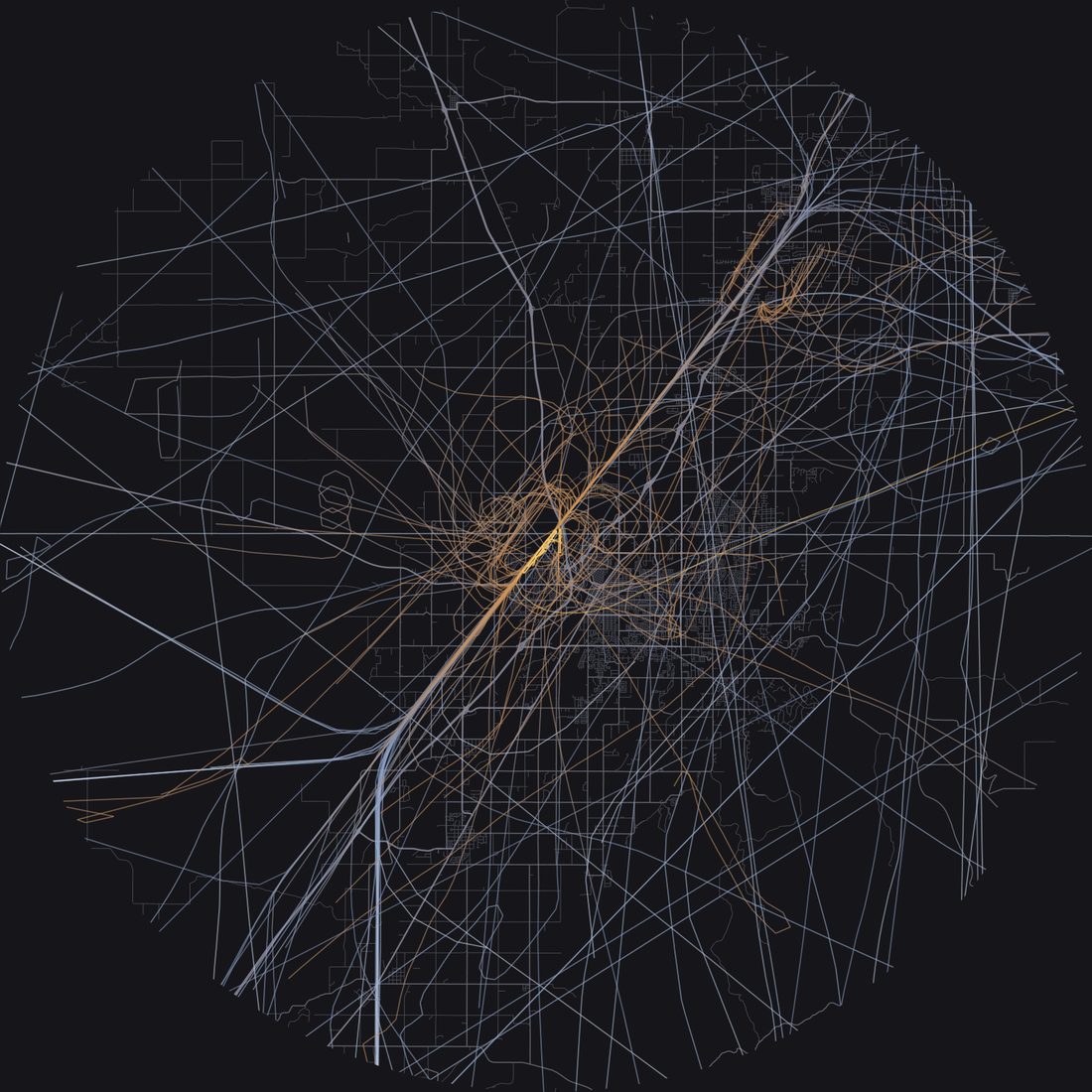 Every aircraft below 15,000 feet within 28 km of Idaho Falls Regional Airport on Friday, October 16, 2026, over the street map