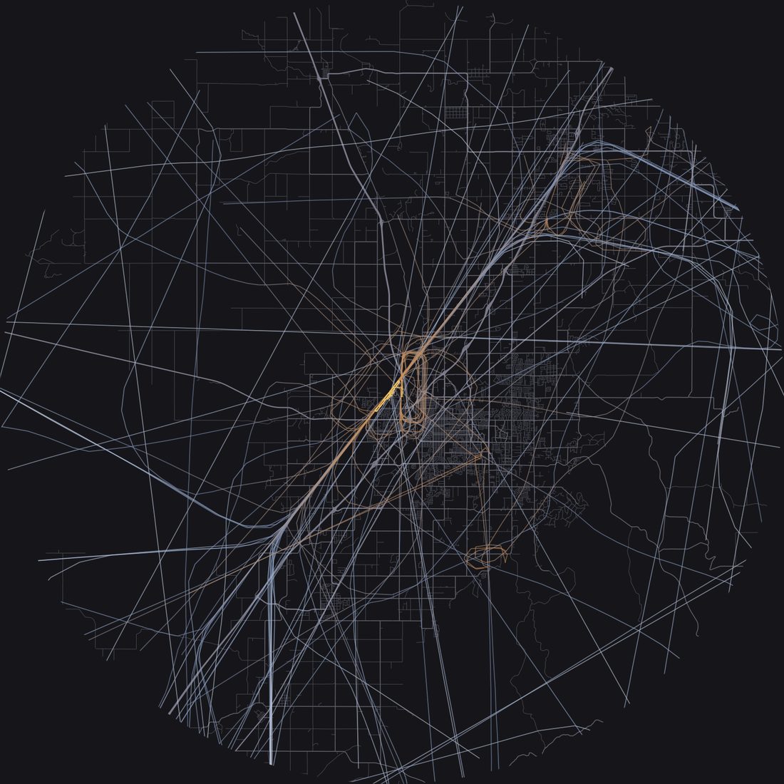 Every aircraft below 15,000 feet within 28 km of Idaho Falls Regional Airport on Monday, October 19, 2026, over the street map