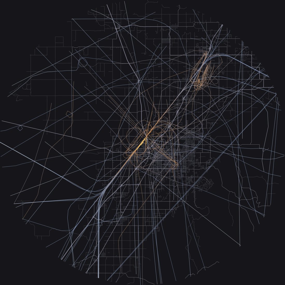 Every aircraft below 15,000 feet within 28 km of Idaho Falls Regional Airport on Tuesday, October 20, 2026, over the street map